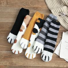 Paws Socks, Fleece Socks, Winter Cat, Christmas Promotion, Bed Socks, Söt Katt, Foot Socks, Cat Socks, Stil Elegant