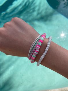 Summery watermelon themed bracelet! 🍉 Casual Stackable Bangle Bracelets, Fun White Bracelets For Vacation, White Fun Bracelets For Vacation, Fun Everyday Bracelet Jewelry, Fun Adjustable Stretch Bracelet For Vacation, Casual Stackable Bangle Jewelry, Adjustable Fun Style Bracelet Jewelry, Casual Stackable Bracelet Jewelry, Casual Stackable Summer Jewelry