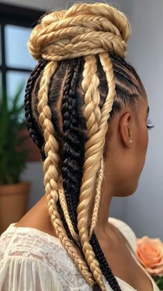 formal hairstyles to do with box braids Tie Up Hairstyles, Short Hair With Braids, Box Braids Large, Up Hairstyles For Short Hair, Quick Ponytail Hairstyles, Braids Large, Tied Up Hairstyles, Hair With Braids