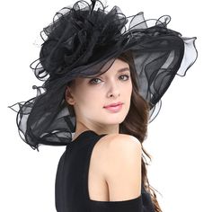 PRICES MAY VARY. ★ Material: Organza (100% Polyester)/Feathers/Mesh. ★ Classic floppy sun hat, elegant mesh bow fascinators with feathers decorating. Extremely lightweight. Come with a sizing adjust string inside the crown. it can fit the most female head circumference between 21.5 inches~23.5 inches. 5.6 inches brim width, crown tall 3.9 inches. ★ Recommend to wear for derby day, horse race event, wedding, church, girls party and any formal occasion. Even just for a casual wearing is also perfe Church Wedding Dress, Edwardian Hat, Racing Horse, Victorian Hats, Kentucky Derby Hats, Derby Day, Church Dresses, Church Hats, Church Wedding