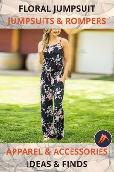 Super Comfy Floral Jumpsuit by Mounteen (Black, S). Embrace the spring and summer vibes in this beautiful, sleeveless Super Comfy Floral Jumpsuit. Worldwide shipping. Visit to learn more or save to your board for later! Apparel & Accessories, Clothing, One-Pieces, Jumpsuits & Rompers Sleeveless Summer Jumpsuits And Rompers For Leisure, Sleeveless Summer Leisure Jumpsuits And Rompers, Casual Floral Print Jumpsuits And Rompers, Casual Sleeveless Jumpsuits And Rompers For Vacation, Casual Sleeveless Floral Print Jumpsuits And Rompers, Casual Floral Print Jumpsuit For Day Out, Summer Sleeveless Jumpsuits And Rompers For Loungewear, Spring Leisure Jumpsuits And Rompers, Casual Sleeveless Jumpsuits And Rompers For Day Out