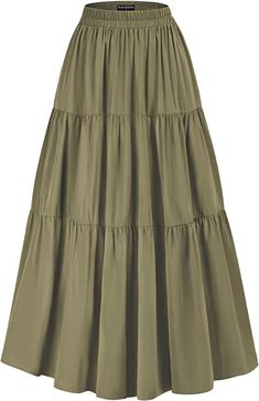 Amazon.com: Women's Medieval Renaissance Skirts Ankle Length Maxi Skirt with Pockets Brown M : Clothing, Shoes & Jewelry Modest Aesthetic, Aesthetic Skirt, High Waist Maxi Skirt, Green Maxi Skirt, Skirts Flowy, Flowy Maxi Skirts, High Waisted Maxi Skirt, Rock Outfit, Long Skirts For Women