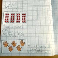 a piece of paper with numbers on it and hands drawn in front of the page