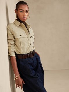 Essential Shirt Jacket | Banana Republic Safari Outfits, Essential Shirt, Safari Shirt, Utility Shirt, Safari Style, Banana Republic Women, Business Outfits, Shirt Outfit, Shirt Jacket