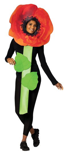 PRICES MAY VARY. JUST POPPY IN TO SAY HI: POPPY IN to your next event, festival, or party will be a breath of fresh flower air! The Poppy Flower Halloween Costume is quick and easy! INCLUDES: The costume includes a head in one piece tunic with an open face for easy eating and drinking. It has a hard Velcro back closing. It is printed on the front only with 3D leaves on the stem. Black shirt and pants not included. FIT & CARE: This costume is a one size and fits most adults. You can care for your Flower Halloween Costume, Poppy Costume, Halloween Costume Adult, Flower Costume, Womens Costumes, High Fashion Dresses, Flower Headpiece, Party Funny, Diy Halloween Costumes