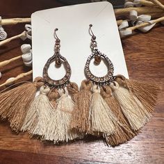 Bundle Two Pairs Listed 2/12$ Boho Style Western Style Beige Nickel Free Dangle Earrings, Beige Nickel-free Dangle Earrings, Nickel-free Beige Dangle Earrings, Bohemian Beige Drop Earrings, Beige Dangle Earrings With Ear Wire, Bohemian Beige Teardrop Earrings, Wooden Bead Earrings, Straw Earrings, Purple Drop Earrings