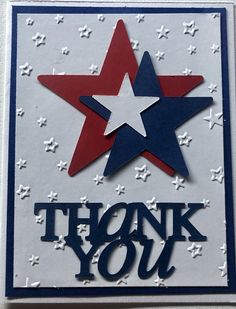 a thank you card with a star on it