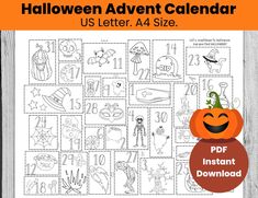 halloween themed printables for kids to color and cut out with the letter a4 size