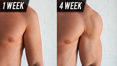 a man's back before and after his body is removed from the chest with 4 week supply