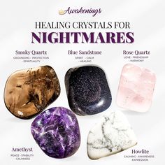 Nightmare Crystal Kit - Etsy Energy Stones Crystal Healing, Crystals Meanings, Best Healing Crystals, Gemstones Chart, Crystal Healing Chart, Witchcraft Spell Books, Crystals Healing Properties, Herbal Magic, Spiritual Crystals