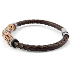 Gold Leather Bracelet | In stock! | Fort Tempus Wooden Jewelry Stand, Leather Rose, Mens Leather Bracelet, Square Rings, Leather Bracelets, Jewelry Stand, Mens Leather, Color Dorado, Braided Leather