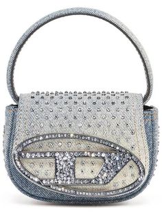 Gender: Women   Brand: DIESEL   Product Name: 1DR Crystal-Embellished Mini Bag Blue   Bags Alora Code: 59145555   Color: blue   Composition: Cotton 80%, Calfskin Leather 20%   Origin: Italy   Features:  Removable Strap Adjustable Strap Magnetic Closure    Designer Style ID X08709P5755 H8457 Diesel 1dr, Diesel Bag, Cross Bag, Pretty Bags, Bag Light, Timeless Handbag, Cute Bags, Designer Style, Chain Bags