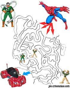 a spiderman maze game is shown in this image