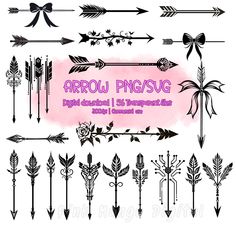 arrows and arrows with the words arrow pngvsg on it in pink ink