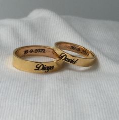 Gold Rings Models Mens, Wedding Ring With Name, Engagement Ring Men, Affordable Engagement Ring, Ring Men Wedding, Couple Rings Gold, Marriage Rings, Customize Jewelry, Pre Wedding Photoshoot Props