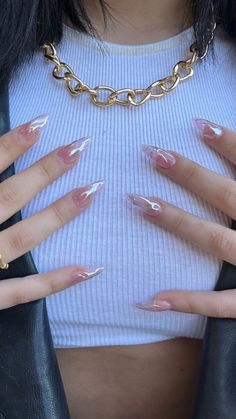 Pointed Nails, Soft Nails, Pink Acrylic Nails, Nails Desing, Chic Nails, Chrome Nails, Best Acrylic Nails