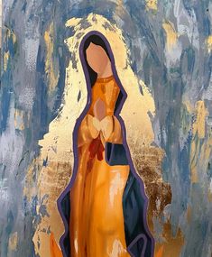 Guadalupe Painting, Painting Ideas On Canvas Virgin Mary, Abstract Virgin Mary, Virgin Mary Painting Abstract, Mexican Folk Art Virgin Mary, Virgin Of Guadalupe, God Prayer, Religious Art, Fabric Painting