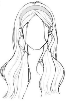 a drawing of a woman's head with long hair