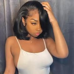 Side Part Bob Wig, Black Short Wig, Short Wig Styles, Short Lace Front, Side Part Bob, Short Lace Front Wigs, Hair Laid, Dope Hairstyles