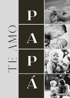 a collage of photos with the words papa on it