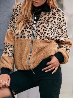 F00157891-105 Fur Sweatshirt, Faux Fur Hoodie, Leopard Top, Fur Hoodie, Hoodie Coat, Outwear Jackets, Minsk, Warm Jacket, Zipper Jacket