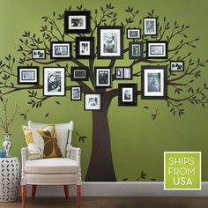 a family tree with many pictures on it