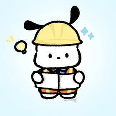 a drawing of a person wearing a hard hat