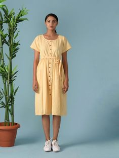 Button down linen midi dress, Linen dress with waist belt, Linen midi dress, Short sleeve linen dress>DESCRIPTION<- loose and roomy- made from Linen blend. The fabric is of medium weight (185 g).- the model is 162 cm high (regular XS - S) and is wearing size S. - color in the picture - EGGNOG - (Please choose colors from drop down menu).>FIT<- The dress is a bit loose and roomy.>COLOR<- The dress is available in 40 colors.- We found out the fabric to be rather hard to photograp Casual Belted Dress With Buttons For Summer, Casual Summer Belted Dress With Buttons, Casual Midi Length Belted Summer Dress, Summer Short Sleeve Belted Dress With Buttons, Summer Belted Dress With Buttons For Daywear, Summer Belted Dress With Buttons And Short Sleeves, Belted Summer Midi Dress For Daywear, Summer Belted Midi Dress For Daywear, Summer Midi Length Belted Dress For Daywear