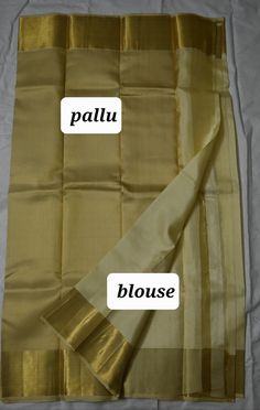 Traditonal kerala cream  kanchipuram saree with kasavu border. Pure silk saree with half fine zari . With same colour attached blouse . Leave a message if you need a matching or contrast blouse. Blouse will be stitched at extra cost. If you need a contrast blouse , material cost will be extra.  For blouse stitching processing time will be 15 days    I ship to all places except germany.  The standard shipment takes 30  working days. Speed  post takes 20  working days. Express delivery takes 5 working days. Gold Katan Silk Saree For Formal Occasions, Gold Banarasi Silk Blouse Piece With Border, Formal Gold Traditional Handloom Wear, Formal Gold Traditional Wear Handloom, Gold Handloom Pre-draped Saree For Wedding, Gold Art Silk Dupatta With Tilla, Cream Art Silk Traditional Wear For Puja, Formal Gold Banarasi Silk Traditional Wear, Tissue Silk Traditional Wear With Border For Wedding