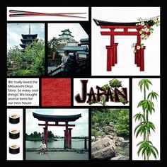 Japan Epcot layout by Carolc; Disney; MouseScrapper.com Japan Scrapbook Layouts, Asian Cards