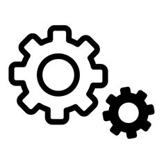 two gears that are connected to each other, one is black and the other is white