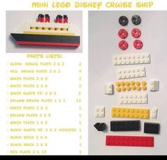 instructions to build a lego disney cruise ship with parts and instructions on how to use them