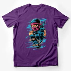 Ninja Skateboarder T-Shirt, Cool Urban Skateboarding Tee, Graphic Streetwear Shirt, Youthful Bold Design Male T-Shirt Custom graphic T-Shirt.Customize your color Diamond Graphic, Owl Graphic, Graphic Streetwear, Penguin T Shirt, Streetwear Male, Streetwear Shirts, Skateboarder, Typography Tshirt, Street Wear Urban