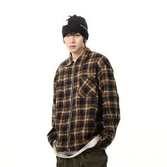 Machine wash and hang dry for optimal quality. Sizes usually run smaller than USA sizing, we recommend to size up once for correct sizing. Contact us for additional concerns. Flannel Fits, Harajuku Street, Harajuku Fashion Street, Patterned Jeans, Yellow Plaid, Plaid Jacket, Winter Coats Jackets, Baseball Jacket, Cotton Jacket