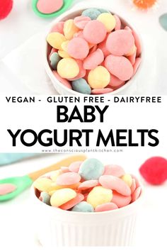 vegan gluten free dairy - free baby yogurt melts in a bowl