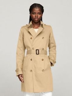 Double-Breasted Belted Trench Coat | Tommy Hilfiger Belted Trench Coat, Tommy Hilfiger Women, Double Breasted, Coats For Women, Trench Coat, Tommy Hilfiger, Wardrobe, Clothes