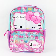 Sanrio Hello Kitty Backpack Hello Kitty Fans Will Love This 16-Inch Backpack With All-Over Scattered Hello Kitty Print. Comes With A Satin Front, Large Front Pocket, Large Plush Face, Side Mesh Pocket, And Padded Back And Straps. Dimensions: 16 X 12 X 5 In Retail: $45 Cute Hello Kitty Print Backpack For School, Cute Hello Kitty Backpack For Back To School, Cute Hello Kitty Print Backpack For Back To School, Playful Hello Kitty Backpack, Playful Hello Kitty Print Backpack, Cute Hello Kitty Standard Backpack, Cute Hello Kitty Print Backpack For School Year End, Cute Hello Kitty Backpack For End Of School Year, Hello Kitty Kawaii Backpack For Back To School