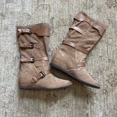 These Boots Are Insanely Gorgeous And Versatile. They Can Be Worn Up Straight Or Slouched Down. With Jean Cutoffs, Skinnies Or Even Yoga Pants Holla! Pretty Flouncy Dresses Too. Such A Great Price Too. The Nice Little Hidden Heel Gives You A Height Pop And The Memory Foam Ensures That You Don’t Worry About Comfort. Casual High-top Boots With Buckle Closure, Casual High-top Boots With Buckle, Casual Knee-high Moto Boots Medium Width, Casual Knee-high Moto Boots, Casual Medium Width Knee-high Moto Boots, Casual Brown Mid-calf Boots With Buckle Closure, Casual Knee-high Moto Boots With Buckle Closure, Casual Knee-high Moto Boots With Buckle, Casual Moto Boots With Buckle Closure