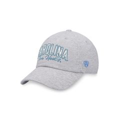 Showcase your unending devotion to the North Carolina Tar Heels with a stylish touch by grabbing the Christy adjustable hat from Top of the World. It features large lettering with bejeweled pattern and a cursive wordmark to finish off the team name. Plus, the hook-and-loop fabric strap helps secure the perfect fit when you want a standout finish to your North Carolina Tar Heels game day getup.Showcase your unending devotion to the North Carolina Tar Heels with a stylish touch by grabbing the Chr Curved Bill Hats With Letter Print For College, Adjustable Letter Print Baseball Cap For College, Adjustable Collegiate Hat With Curved Visor, Collegiate Adjustable Hat With Letter Print, Collegiate Style Adjustable Hat With Letter Print, Collegiate Adjustable Baseball Cap With Curved Brim, Adjustable Collegiate Hat With Letter Print, Adjustable College Hats With Letter Print, Adjustable Curved Brim Dad Hat For College