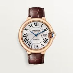 Ballon Bleu de Cartier watch Cartier Watch, Rose Gold Case, Mechanical Movement, Gold Case, Gold Leather, 18k Rose Gold, Cartier, Rose Gold, Leather