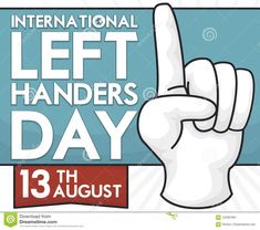 an international left hander's day poster with a peace sign in the middle