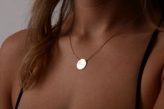 "Disc Necklace * The most special jewelry in Etsy, unique gift for you and your beloved ones. Disc necklaces are designed to show your passion and love to your loved ones with special memories. C U S T O M * D I S C * N E C K L A C E * Material: High quality 925 Sterling Silver plated in 14K Gold or 14K Solid Gold * Dimension: 14mm diameter * Finish: Gold, Rose Gold, White Gold F E A T U R E S * Made to Order * High Quality Material * Personalized * Packaged with Elegant Jewelry Box * Handmade a Customized Pendant Jewelry For Everyday Wear, Everyday Customized Pendant Jewelry, Customized Everyday Pendant Jewelry, Minimalist 14k Stamped Jewelry Gift, Customized Round Jewelry For Everyday, Customized Jewelry For Everyday Wear, Rose Gold Custom Necklace For Gift, Customized Everyday Rose Gold Jewelry, 14k Gold Oval Pendant Jewelry Gift