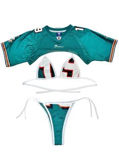 "MIAMI DOLPHINS BIKINI" TOP SET | Shay Kawaii – shaykawaii Cute Swimsuits Black Women, Swimsuit Ideas Black Women, Bathing Suit Black Women, 5 Below Finds, Outfits For Miami, Swimwear Photoshoot Ideas, Bottle Girl Outfits, Bathing Suit Looks, 90s Swimwear