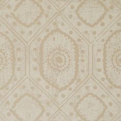 a beige and white wallpaper with an intricate design on it's surface,