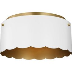 a white and gold ceiling light fixture