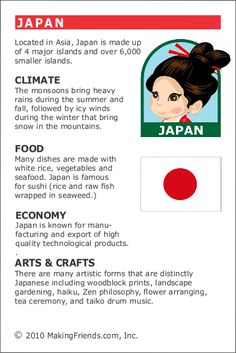 an info sheet with information about japan