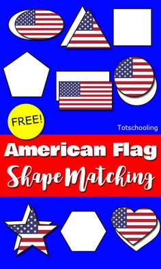 an american flag shape matching game with the words, free to print and cut out