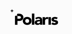 the polaris logo is black and white with stars on it's left side