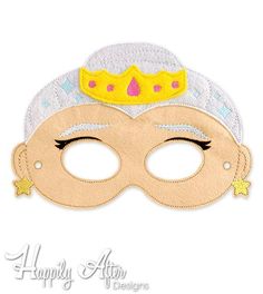 a paper mask with a crown on top