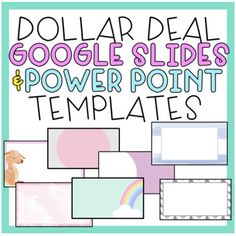 a collage of pictures with the words dollar deal google slides and power point templates